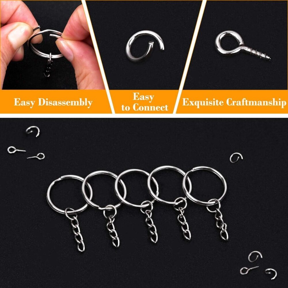 Keychain Rings for Crafts, 360Pcs Keychains for Resin Include Key Rings with Cha - Picture 6 of 8